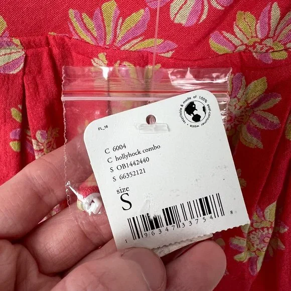 Free People Indigo Molly Tunic Tank Top Blouse Floral Boho Oversized Tie Tassel - Picture 8 of 14